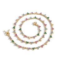 Латунь кубический цирконий ожерелье, ювелирные изделия моды & различной длины для выбора & Мужская & инкрустированное микро кубического циркония, Много цветов для выбора, продается PC[