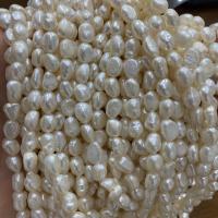 Keshi Cultured Freshwater Pearl Beads, DIY, white, 6-7mm Approx 37 cm 