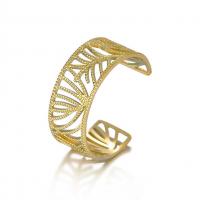 Titanium Steel Finger Ring, 14K gold plated, fashion jewelry & for woman, golden, 18mm 