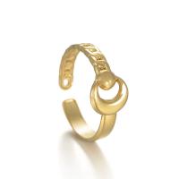 Titanium Steel Finger Ring, 14K gold plated, fashion jewelry & for woman, golden, 18*8mm 