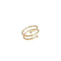 Brass Finger Ring, real gold plated, fashion jewelry & for woman, golden, 17mm [