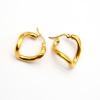 Titanium Steel Earrings, Vacuum Ion Plating, fashion jewelry & for woman, golden, nickel, lead & cadmium free 