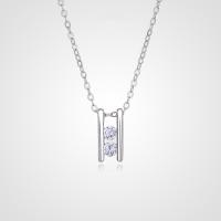 Cubic Zirconia Micro Pave Sterling Silver Necklace, 925 Sterling Silver, with 1.97inch extender chain, plated, fashion jewelry & micro pave cubic zirconia & for woman Approx 15.74 Inch [