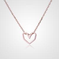 Sterling Silver Jewelry Necklace, 925 Sterling Silver, with 1.97inch extender chain, Heart, plated, fashion jewelry & for woman Approx 15.74 Inch 