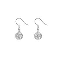 Cubic Zirconia Micro Pave Sterling Silver Earring, 925 Sterling Silver, fashion jewelry & micro pave cubic zirconia & for woman, 10mm 