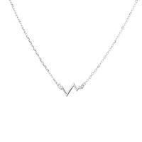 Sterling Silver Jewelry Necklace, 925 Sterling Silver, with 1.97inch extender chain, Electrocardiographic, fashion jewelry & for woman Approx 15.74 Inch 