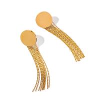 Fashion Fringe Earrings, 304 Stainless Steel, Vacuum Ion Plating, fashion jewelry & for woman, golden 