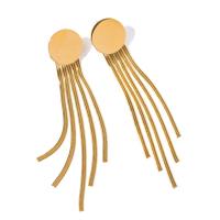 Fashion Fringe Earrings, 304 Stainless Steel, Vacuum Ion Plating, fashion jewelry & for woman, golden 