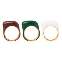 Titanium Steel Finger Ring, Vacuum Ion Plating & for woman & enamel [