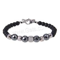 Gemstone Bracelets, Natural Stone, 304 stainless steel lobster clasp & for man Inch 