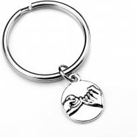 Zinc Alloy Key Chain Jewelry, Round, plated, fashion jewelry, silver color 