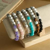 Gemstone Bracelets, 304 Stainless Steel, with Gemstone, plated, fashion jewelry Approx 7 Inch 