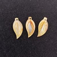 Natural Freshwater Shell Pendants, Leaf, DIY [