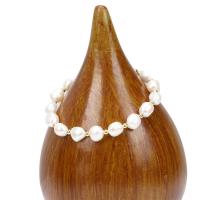 Kultivierten Süßwasser Perle Messing Armband, mit Magnet & Natürliche kultivierte Süßwasserperlen, plattiert, Modeschmuck & für Frau, Länge:ca. 16 cm, verkauft von PC[