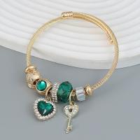 Acrylic Zinc Alloy Bangle, with Acrylic, fashion jewelry & for woman & with rhinestone, gold Approx 23.5 cm 