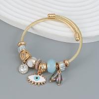 Evil Eye Jewelry Bracelet, Zinc Alloy, with Acrylic, fashion jewelry & for woman, gold Approx 23.5 cm 