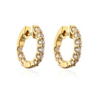 Cubic Zirconia Micro Pave Brass Earring, real gold plated & micro pave cubic zirconia & for woman, gold [