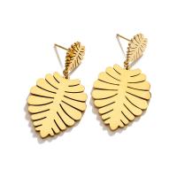 Titanium Steel Earrings, Leaf, plated, fashion jewelry & for woman 