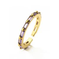 Cubic Zirconia Micro Pave Brass Finger Ring, real gold plated, micro pave cubic zirconia & for woman 