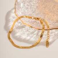 Edelstahl Armbänder, 304 Edelstahl, mit Verlängerungskettchen von 5.5cm, 18K vergoldet, Modeschmuck & für Frau, Länge:ca. 17.7 cm, verkauft von PC