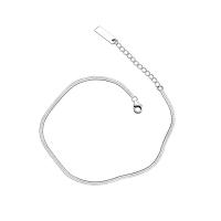 Fashion Jewelry Anklet, 925 Sterling Silver, with 2inch extender chain, plated, Korean style & snake chain & for woman 8mm Approx 9.4 Inch 