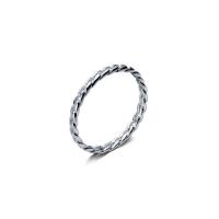 Sterling Silver Finger Ring, 925 Sterling Silver, Korean style & for woman, silver color, US Ring 