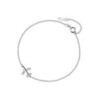 Sterling Silver Bracelets, 925 Sterling Silver, with 1inch extender chain, Airplane, Korean style & for woman & with rhinestone, silver color Approx 6.1 Inch 