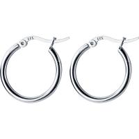 Sterling Silver Hoop Earring, 925 Sterling Silver, Donut, Korean style & for woman, silver color 