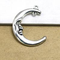 Zinc Alloy Jewelry Pendants, Moon, silver color plated, DIY [