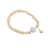 Perlen Armbänder, Natürliche kultivierte Süßwasserperlen, mit Muschel, handgemacht, Modeschmuck & für Frau, zwei verschiedenfarbige, Länge:20 cm, verkauft von Strang