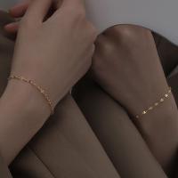 Titanium Steel Bracelet & Bangle, gold color plated, fashion jewelry & for woman, golden Approx 22 cm 