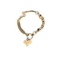 Titan Edelstahl Armband / Armreif, Titanstahl, goldfarben plattiert, Modeschmuck & für Frau, zwei verschiedenfarbige, Länge:ca. 22 cm, verkauft von PC[