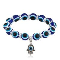 Evil Eye Jewelry Bracelet, Gemstone, with Elastic Thread, handmade, Natural & fashion jewelry & evil eye pattern & for woman 8mm .95 Inch 