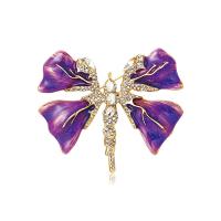 Enamel Brooch, Zinc Alloy, Dragonfly, gold color plated, vintage & fashion jewelry & Unisex & with rhinestone 