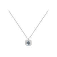 Cubic Zirconia Micro Pave Sterling Silver Necklace, 925 Sterling Silver, fashion jewelry & micro pave cubic zirconia & for woman Approx 17.91 Inch [