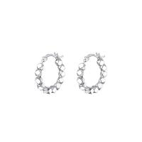 Sterling Silver Hoop Earring, 925 Sterling Silver, fashion jewelry & for woman, Inner Approx 13mm 