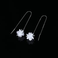 Cubic Zirconia Micro Pave Sterling Silver Earring, 925 Sterling Silver, Flower, fashion jewelry & micro pave cubic zirconia & for woman 