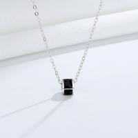 Zircon cubique Micro Pave collier en argent sterling, Argent sterling 925, avec 1.97inch chaînes de rallonge, bijoux de mode & pavé de micro zircon & pour femme, plus de couleurs à choisir Environ 15.74 pouce, Vendu par PC