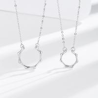 Sterling Silver Jewelry Necklace, 925 Sterling Silver, with 1.97inch extender chain, fashion jewelry & Unisex Approx 15.74 Inch 