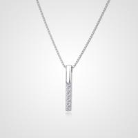 Cubic Zircon Micro Pave Sterling Silver Necklace, 925 Sterling Silver, with 1.97inch extender chain, plated, fashion jewelry & micro pave cubic zirconia & for woman Approx 15.74 Inch 