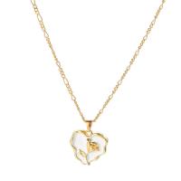 Enamel Zinc Alloy Necklace, with 1.97inch extender chain, Heart, KC gold color plated, fashion jewelry & for woman Approx 17.32 Inch 