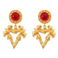 Resin Zinc Alloy Earring, with Resin, gold color plated, fashion jewelry & for woman, golden 