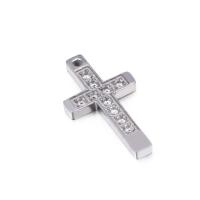 Нержавеющая сталь крест подвески, Нержавеющая сталь 304, Kресты, вакуумное ионное покрытие, DIY & со стразами продается PC