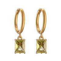 Rhinestone Brass Drop Earring, plated & micro pave rhinestone & for woman [