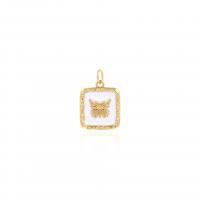 Enamel Brass Pendants, Butterfly, 18K gold plated, DIY, golden [