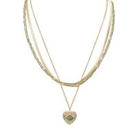 Stainless Steel Jewelry Necklace, 304 Stainless Steel, with Resin, 14K gold plated & for woman 
