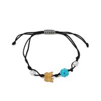 Fashion Create Wax Cord Bracelets, Zinc Alloy, with Wax Cord, Adjustable & for woman, black Approx 28 cm 