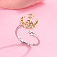 Латунное кольцо с стразами, Латунь, 18K позолоченный, ювелирные изделия моды & Женский & со стразами продается PC