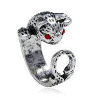Rhinestone Zinc Alloy Finger Ring, silver color plated, fashion jewelry & for woman & with rhinestone, silver color, 17mm [