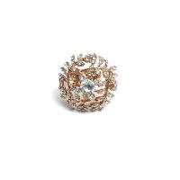 Anneau de diamant d'alliage de zinc sans nickel, Placage de couleur d'or, bijoux de mode & pour femme & avec strass, doré, 18mm, Vendu par PC[